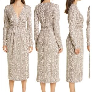 Missoni Wood Grain Pattern Knit Dress in Natural